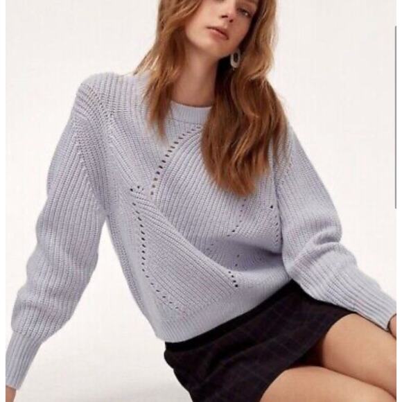 Aritzia Wilfred Serment 100% Merino Wool Cropped Sweater Size XS - Picture 3 of 11
